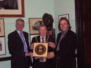 Recieving Award from Tredegar Town Council NHS ' 60 celebrations